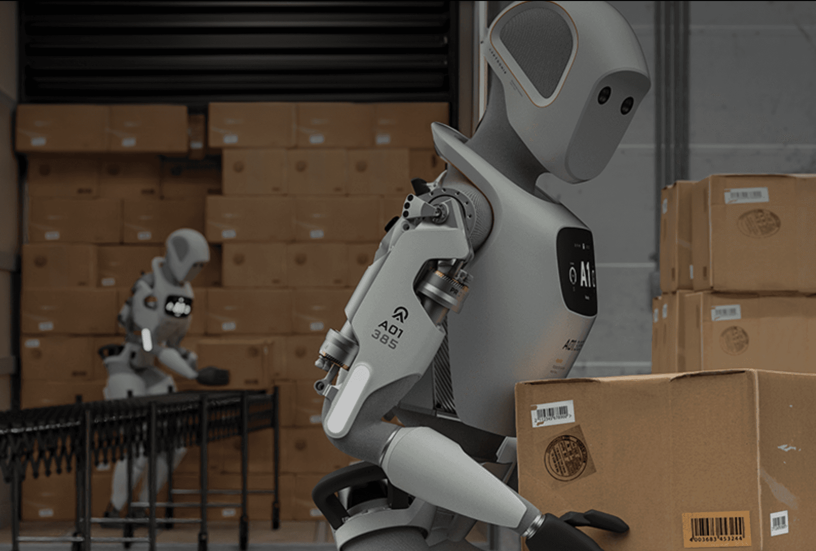 Apptronik humanoid robots in warehouse